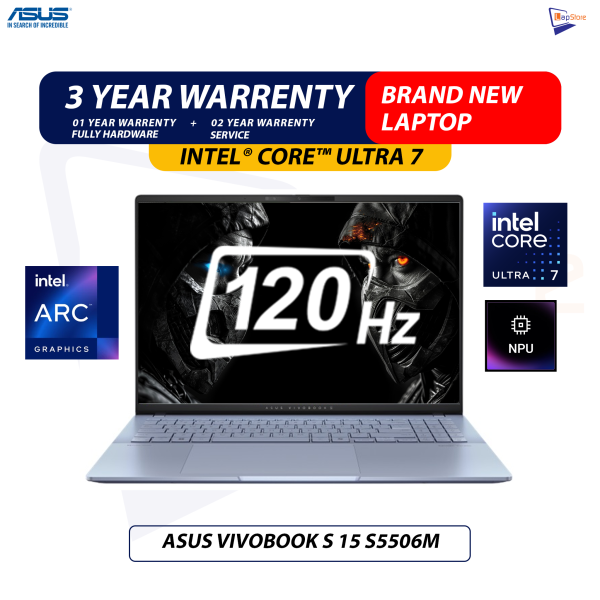 Brand New Asus VivoBook S 15 | Intel® Core™ Ultra 7-155H | 16GB LPDDR5X Ram |1TB M.2 NVMe | 15.6” inch 3K (2880 x 1620) OLED, 120Hz Display Laptop