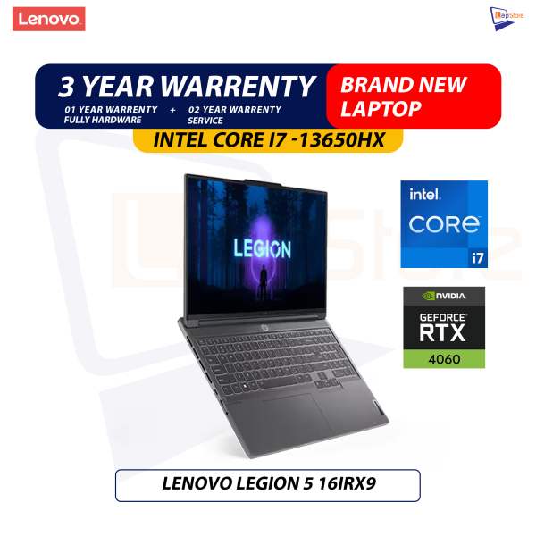 Brand New Lenovo Legion 5 | Intel Core i7 HX -13th Gen | 16GB DDR5 RAM | 1TB Nvme | 16' Inch WUXGA Display | RTX 4060 (8GB) VGA Gaming Laptop
