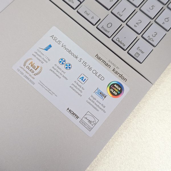 Brand New Asus VivoBook S 15 | Intel® Core™ Ultra 7-155H | 16GB LPDDR5X Ram |1TB M.2 NVMe | 15.6” inch 3K (2880 x 1620) OLED, 120Hz Display Laptop - Image 8