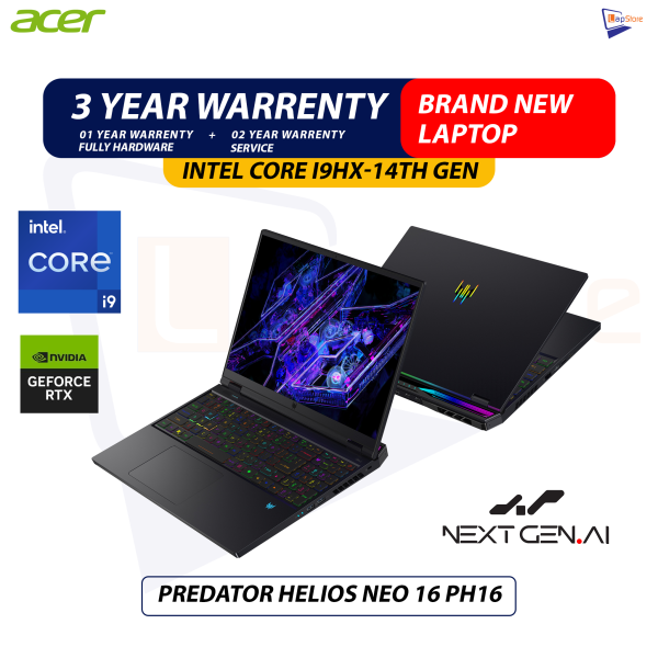 Brand New Acer Predator Helios 16 PH16 | Intel Core i9HX-14th Gen | 32GB DDR5 RAM | 1TB Nvme | RTX 4080 VGA Gaming Laptop - ( PRE ODER )