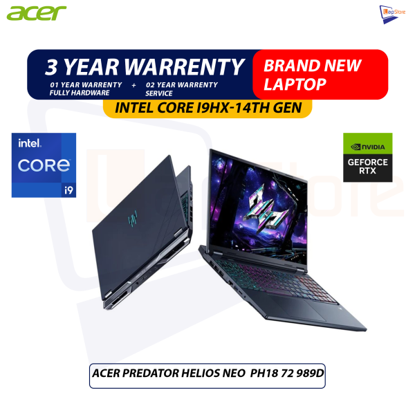 Brand New Acer Predator Helios 18 | Intel Core i9HX-14th Gen | 32GB DDR5 RAM | 1TB NVME | RTX 4090 VGA Gaming Lapop - ( PRE ODER )