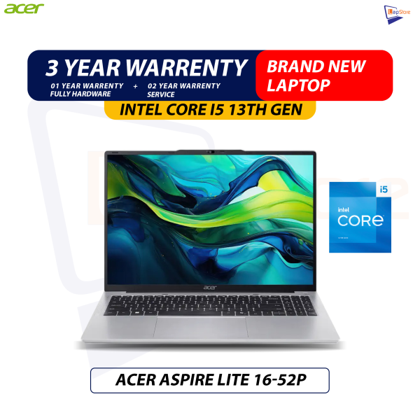 Brand New Acer Aspire Lite 16 | Intel Core i5-13th Gen | 8GB DDR5 RAM | 512GB Nvme | 16" Inch WUXGA IPS Display Laptop