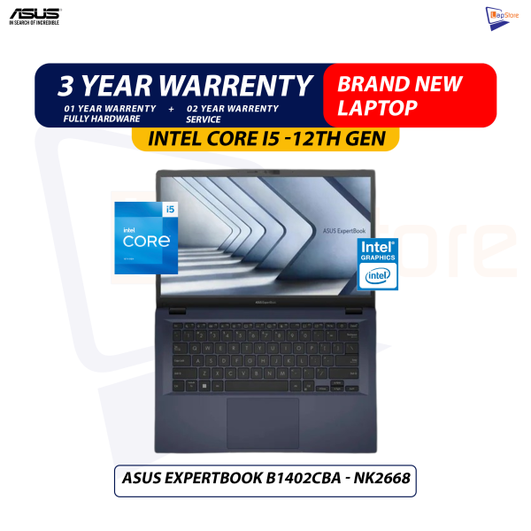 Brand New Asus ExpertBook B1402CBA  | Intel Core i5-12th Gen | 8GB DDR4 RAM | 512GB NVMe | 14" Inch FHD Display Laptop